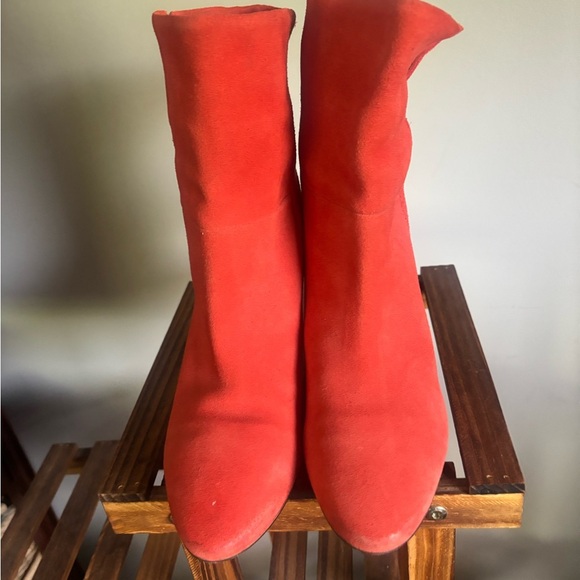 Free People Adella Women's Red Suede Ankle Boots - Picture 9 of 12